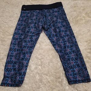Fabletics Women’s Size Patterned Blue Leggings EUC